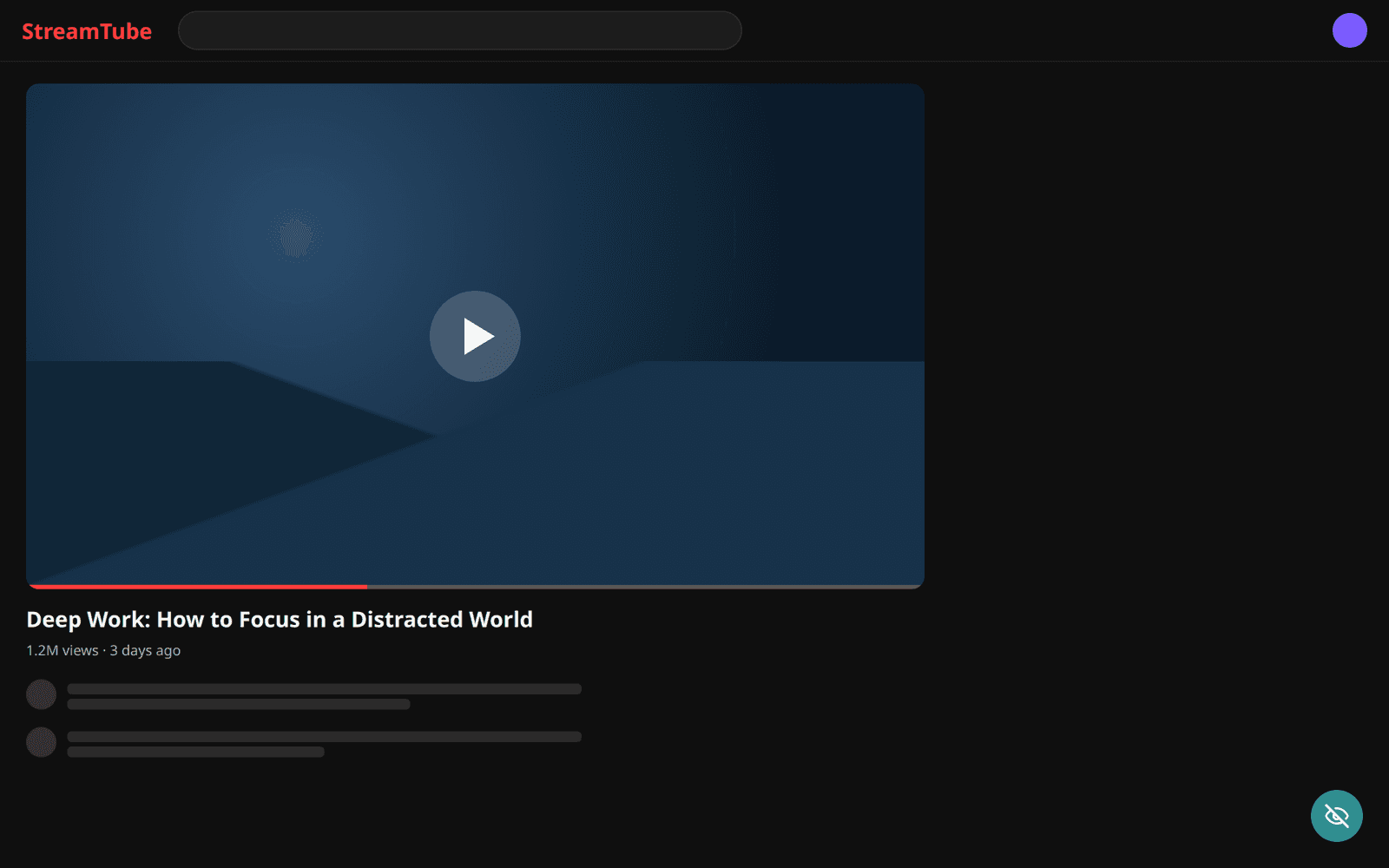 Video page with recommendations, promo banner, and cookie banner hidden