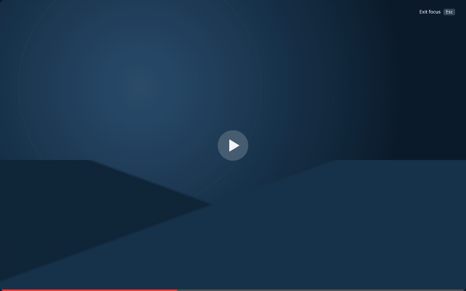 A video player filling the whole screen in QuietView Focus mode