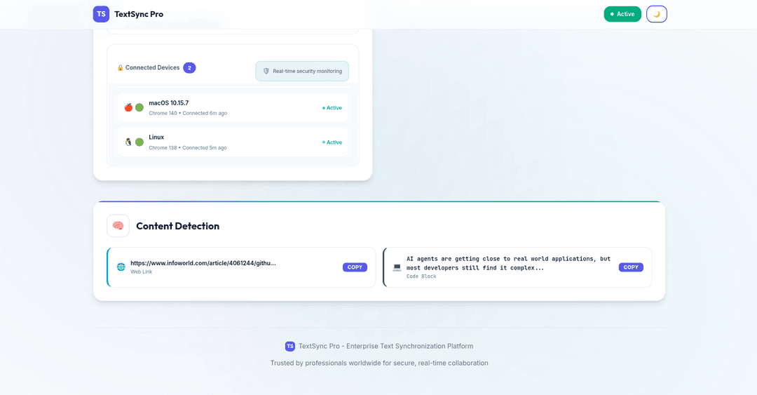 TextSync Pro Content Detection