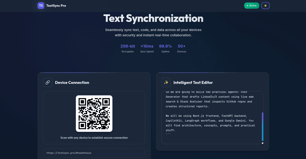 TextSync Pro Dark Theme