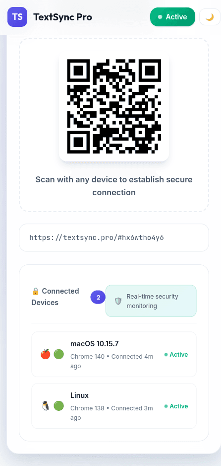 TextSync Pro Device Connection